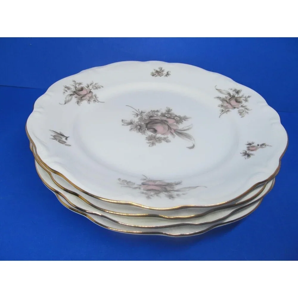 Johann Haviland Bavaria Germany Sepia Rose Set Of Four 10